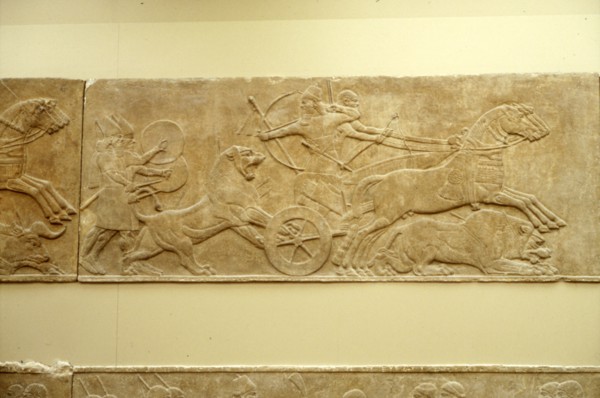 Ashurnasirpal II killing lions, c645 BC-635 BC. Artist: Unknown.