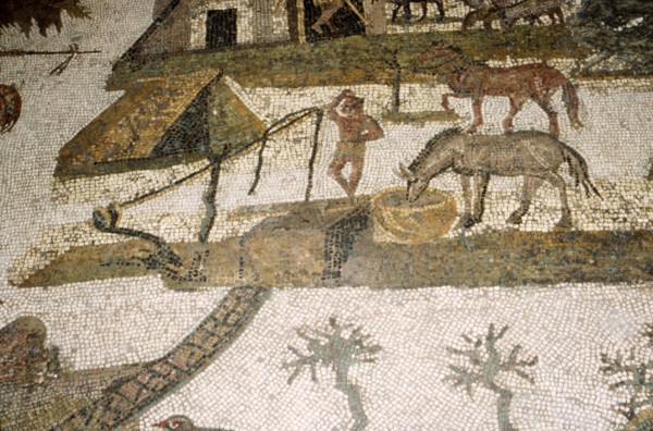 Roman Mosaic of horses drinking, c2nd-3rd century Artist: Unknown.