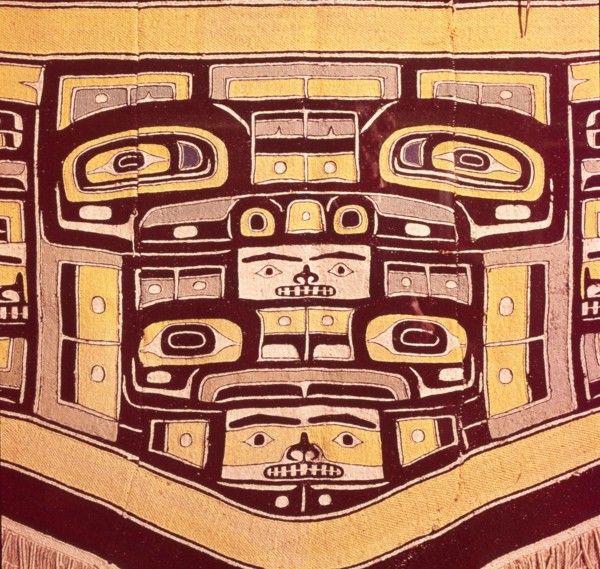 Chief's Blanket with Bear Design, Totemism,Tungit Tribe, Pacific Northwest Coast Indians. Artist: Unknown.