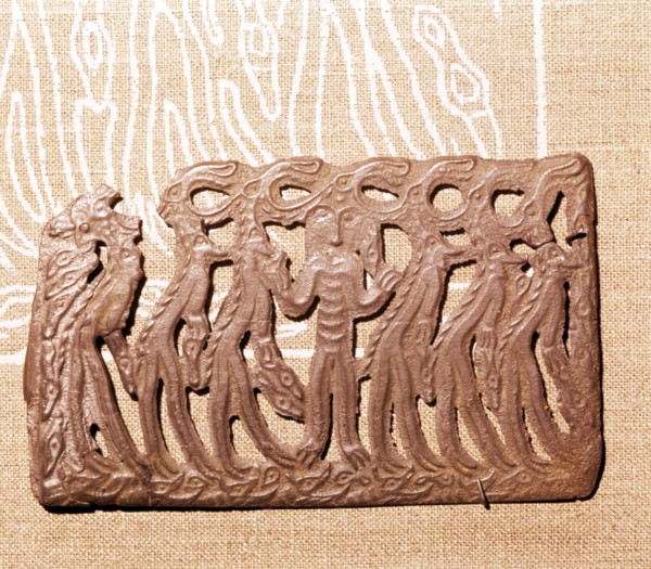 Bronze Plaque, illustrating Shamanism and Magic, Kama River Area, USSR, 3rd century BC-8th century. Artist: Unknown.