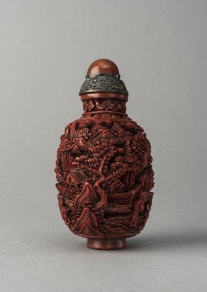 Lacquer snuff bottle, China, Qing dynasty, 1644-1911. Creator: Unknown.