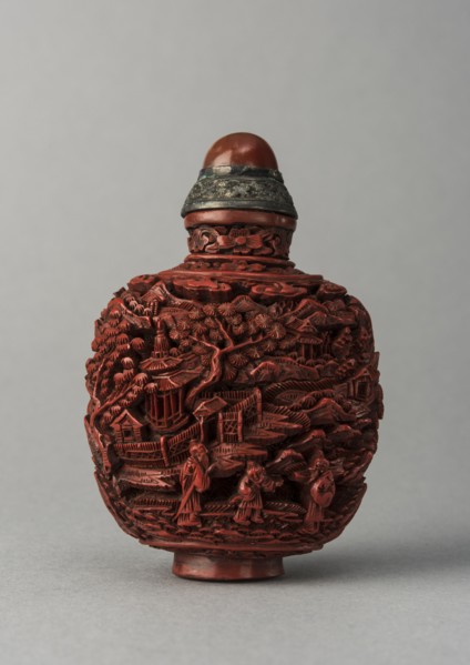 Lacquer snuff bottle, China, Qing dynasty, 1644-1911. Creator: Unknown.