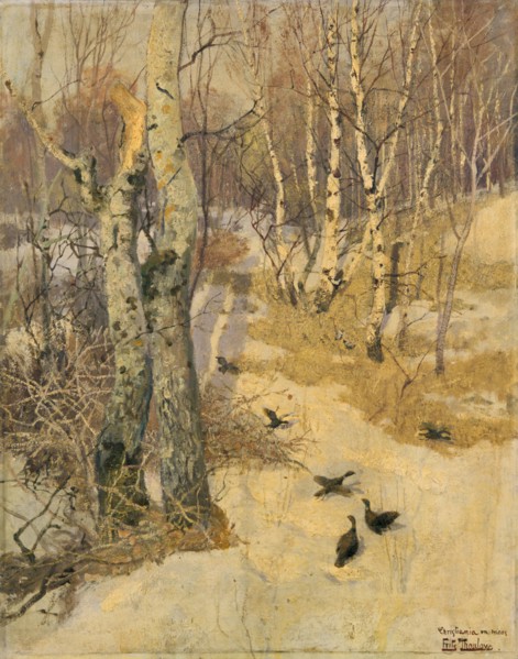 'Woods Covered with Snow', 19th century.  Artist: Frits Thaulow