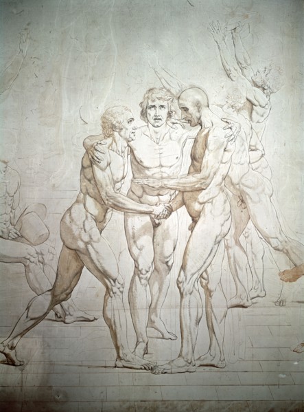 'The Oath of the Tennis Court' (unfinished), detail, 1791-1792. Artist: Jacques-Louis David