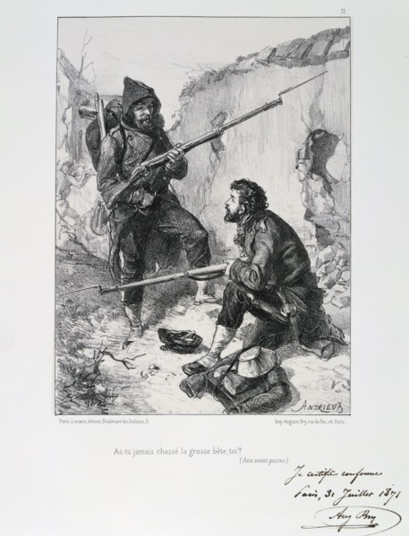 In the trenches, Siege of Paris, Franco-Prussian War, 1870-1871 (1871). Artist: Auguste Bry