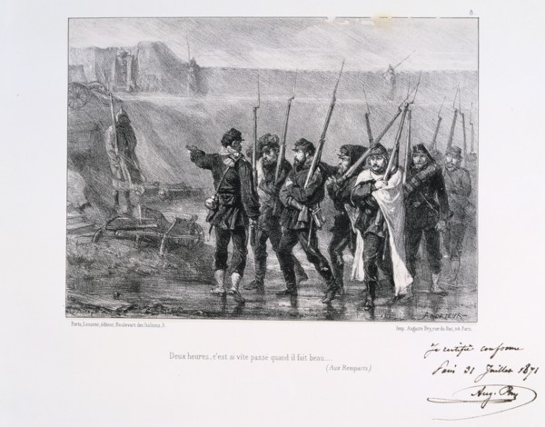 'Deux heures, c'est si vite passe quand il fait beau', Siege of Paris, 1870-1871 (1871). Artist: Auguste Bry