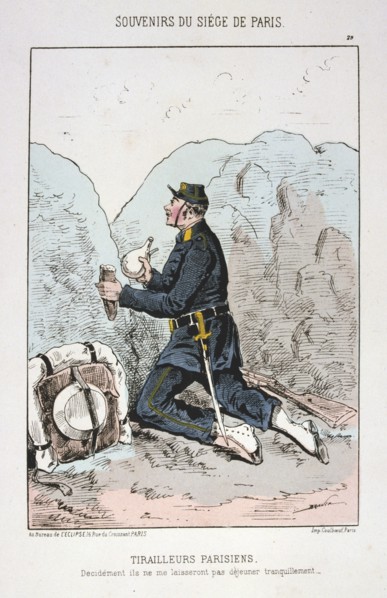 'Tirailleurs Parisiens', Siege of Paris, 1870-1871. Artist: Anon
