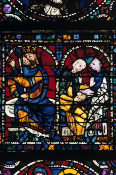 Herod and his advisors, stained glass, Chartres Cathedral, France,1145-1155. Artist: Unknown