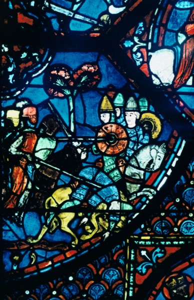 Battle of Sahagun, stained glass, Chartres Cathedral, c1225. Artist: Unknown