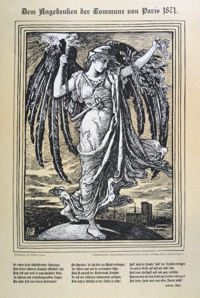 German allegory of the Paris Commune, 1871.  Artist: Anon