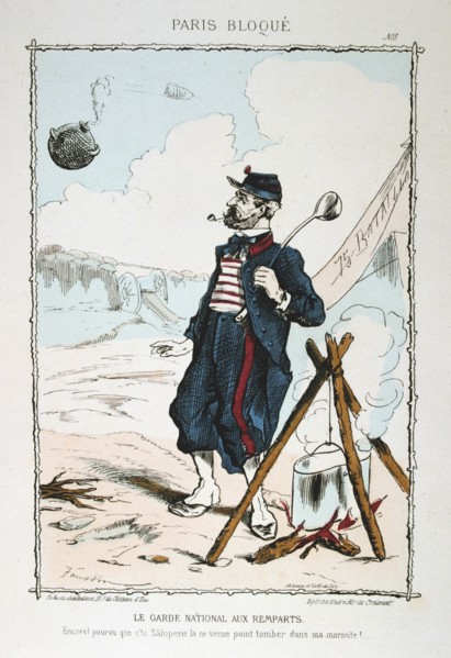 'Le Garde Nationale aux Remparts', 1870-1871. Artist: Anon