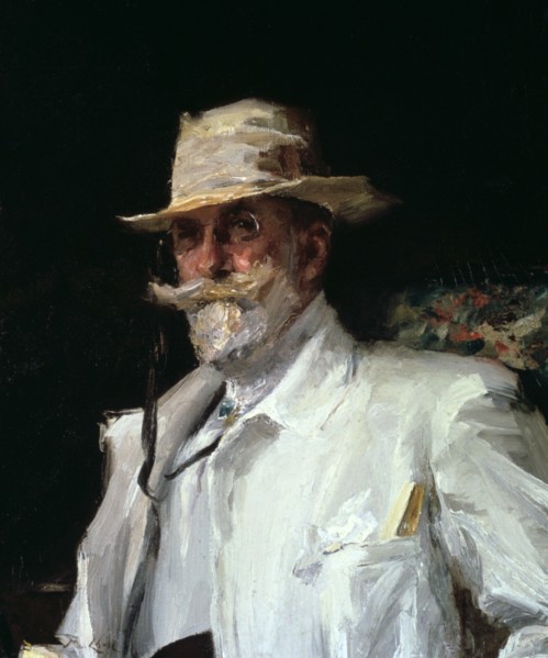 Portrait of William Merritt Chase, American impressionist painter, c1910. Artist: Annie Traquair Lang
