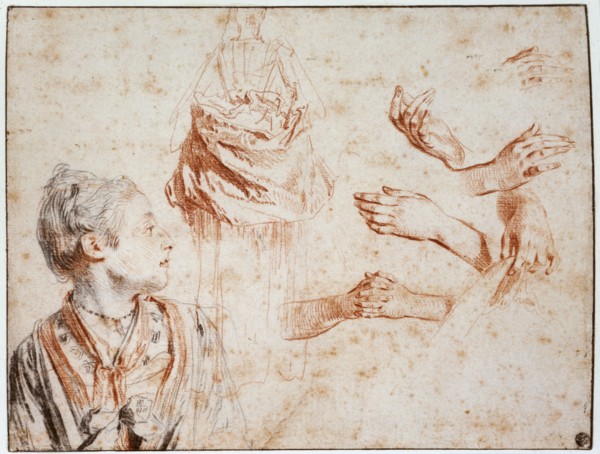 'Study', 1716-1718. Artist: Jean-Antoine Watteau