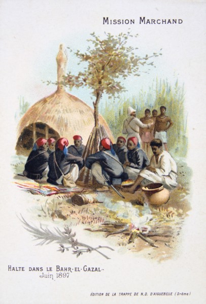 Rest at Bahr-el-Ghazal, June 1897. Artist: Unknown