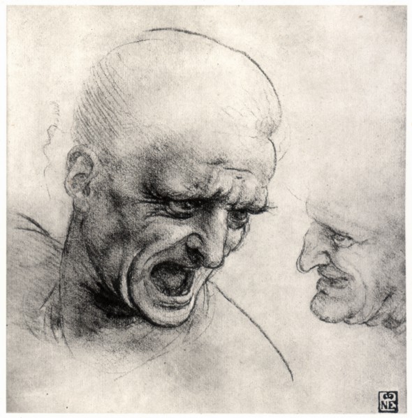 'Heads of Warriors', 1503-1505. Artist: Leonardo da Vinci