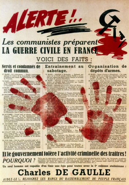 Anti-Communist pro-Gaullist poster, 1949. Artist: Unknown