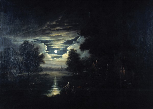 'Moon reflected in a lake', 17th century. Artist: Anon