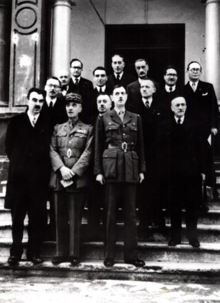 World War 2: De Gaulle with exiled French government in Algeria, 1943. Artist: Anon
