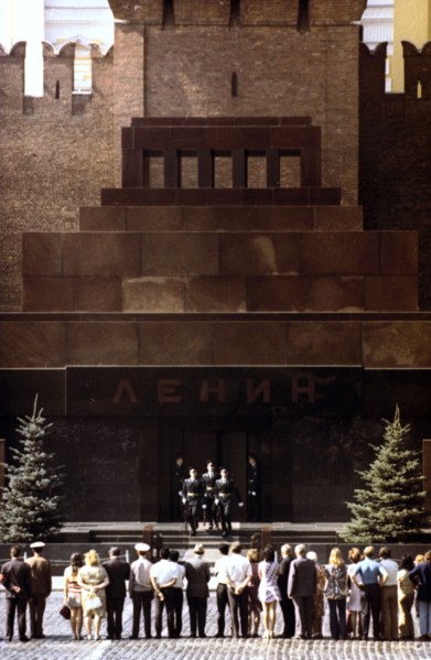 Changing of the guard at Lenin's mausoleum, Red Square, Moscow, 1980. Artist: Unknown
