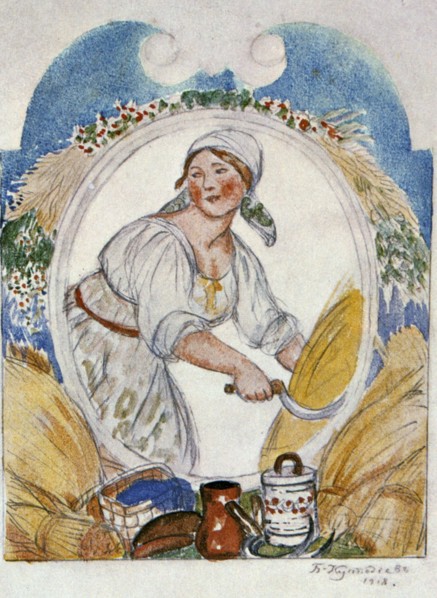 'The Reaper', 1918.  Artist: Boris Mikhajlovich Kustodiev