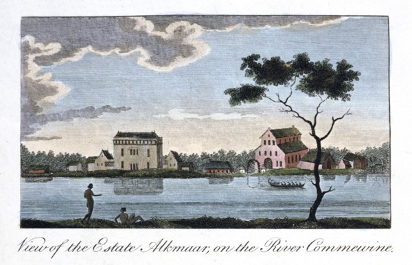 'View of the Estate Alkmaar, on the River Commewine', 1813. Artist: John Gabriel Stedman