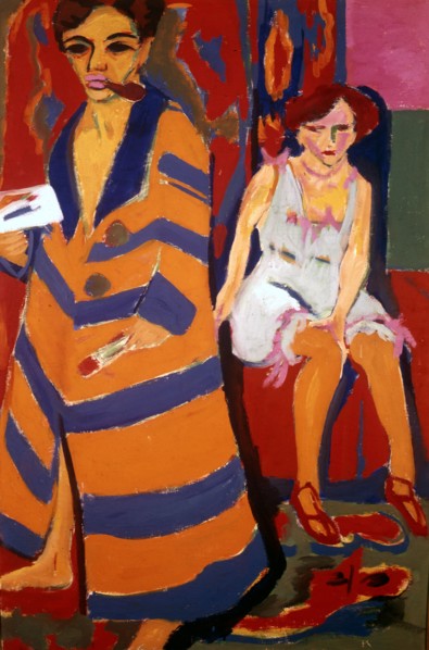 'Self Portrait with a Model', 1907. Artist: Ernst Kirchner