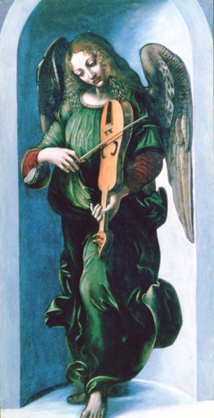 'An Angel in Green with a Vielle', c1500. Artist: Leonardo da Vinci
