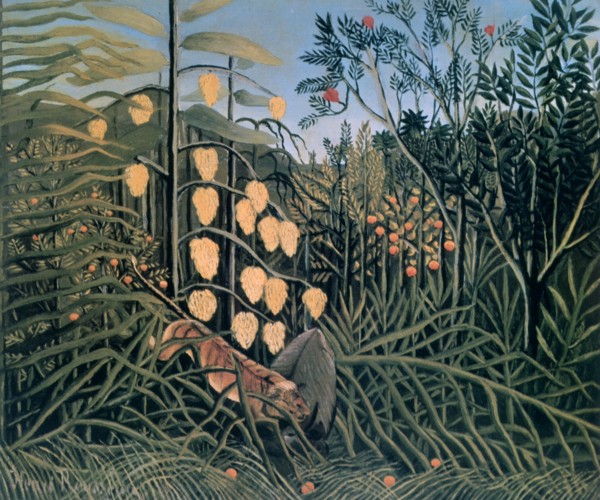 'Tropical Forest: Battling Tiger and Buffalo', 1908.  Artist: Henri Rousseau