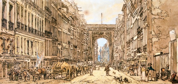 'The Faubourg and the Porte Saint-Denis', 1801. Artist: Thomas Girtin