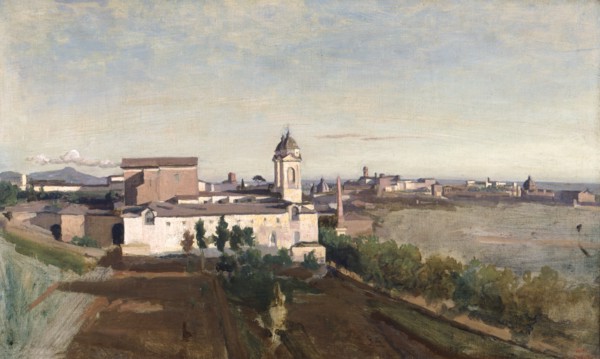 'Trinita dei Monti from the Villa Medici', c1830-1834. Artist: Jean-Baptiste-Camille Corot