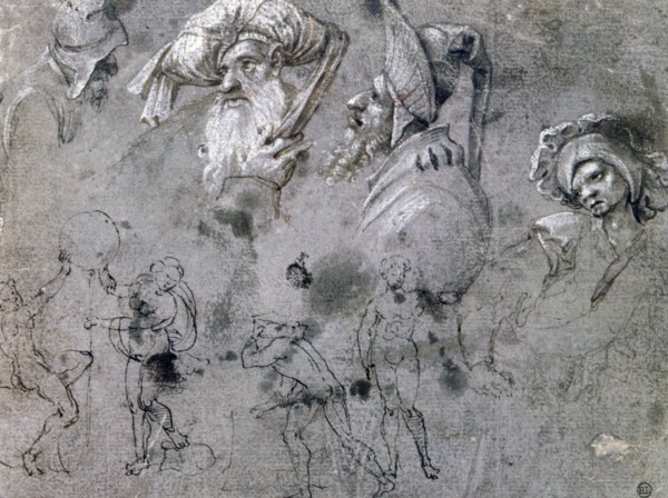 'Study with Heads with Expressions', c1468-1533. Artist: Cornelius Engebrechtsz