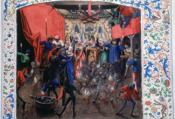 'Ball of the Burning Men', 1393. (c1470). Artist: Unknown