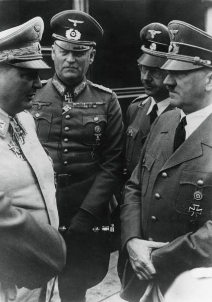 Adolf Hitler at his headquarters with senior Nazis on his 52nd birthday, 20 April 1941. Artist: Unknown