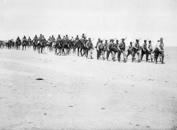 The French Foreign Legion on manoeuvres, Boudenib, Morocco, 1911. Artist: Unknown
