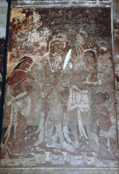 Lady at her toilet, cave fresco, Ajanta, India. 1st-5th century. (20th century). Artist: Unknown