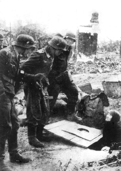 German troops entering Stalingrad, Russia, September 1942. Artist: Unknown