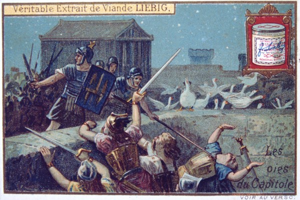 'The Geese of the Capital', Liebig continental trade card, c1900. Artist: Unknown