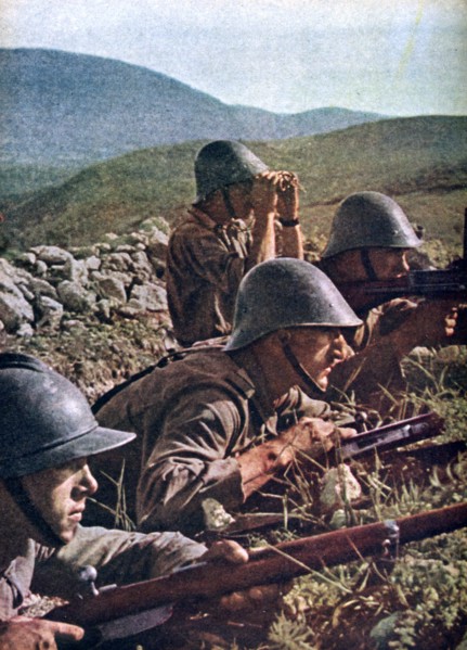 Romanian troops, the siege of Sebastopol, Russia, 1941-1942. Artist: Unknown