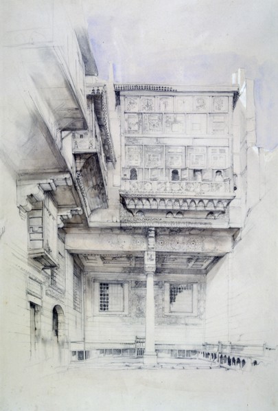 'The Court of the House of the Artist, Cairo', Egypt, 19th century. Artist: John Frederick Lewis