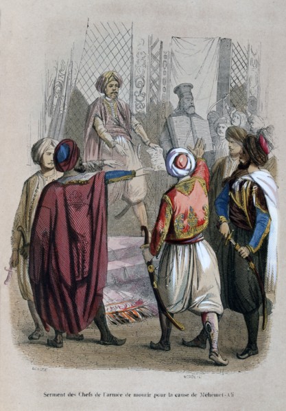 'Oath of the Commanders of the Army to Die for the Cause of Mehmet Ali', Egypt, 1805 (1847). Artist: Jean Adolphe Beauce