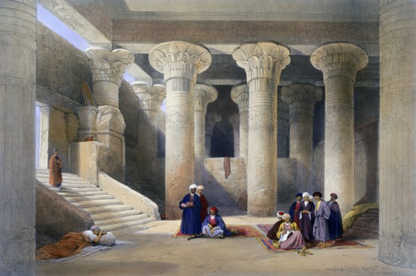 'Interior of the Temple at Esna, Upper Egypt', 1838. Artist: David Roberts