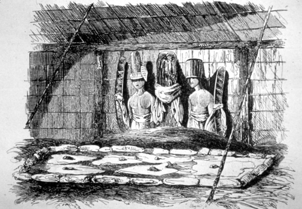 'Inside of a Funeral Hut, Tahiti', 18th century. Artist: John Webber