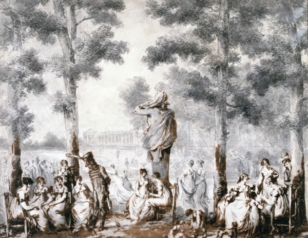 'The Terrace of the Tuileries', 1807. Artist: Jean Pierre Norblin