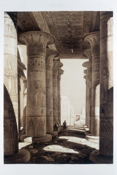 'Hypostyle Hall of the Ramesseum, Thebes', Egypt, 1841. Artist: Himely