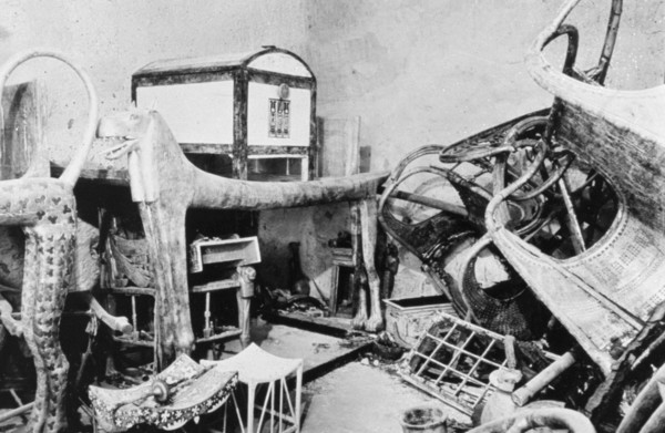 View of the antechamber of the Tomb of Tutankhamun, Valley of the Kings, Egypt, 1922. Artist: Unknown