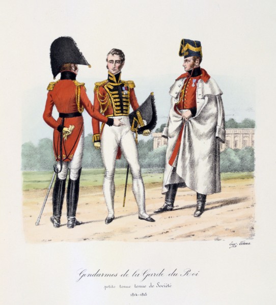 Gendarmes de la Garde du Roi, Petite Tenue and Tenue de Socièté, 1814-15 Artist: Eugene Titeux