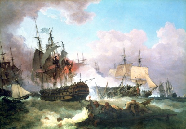 'The Battle of Camperdown', 1799. Artist: Philip James de Loutherbourg