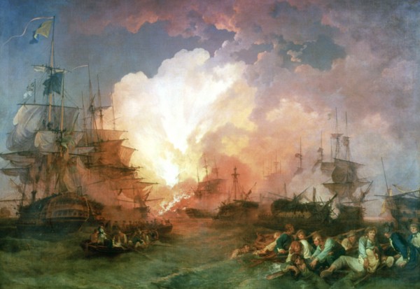 'The Battle of the Nile', 1800. Artist: Philip James de Loutherbourg