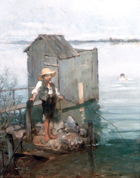 'Bathing Hut with Boy', 1868. Artist: Pal Szinyei Merse