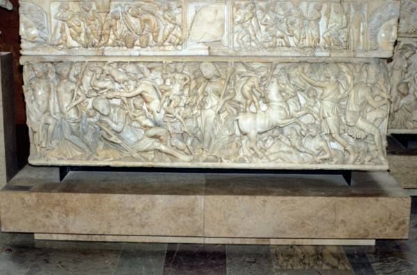 Roman sarcophagus with the legend of Selene and Endymion, 230-235 AD. Artist: Unknown